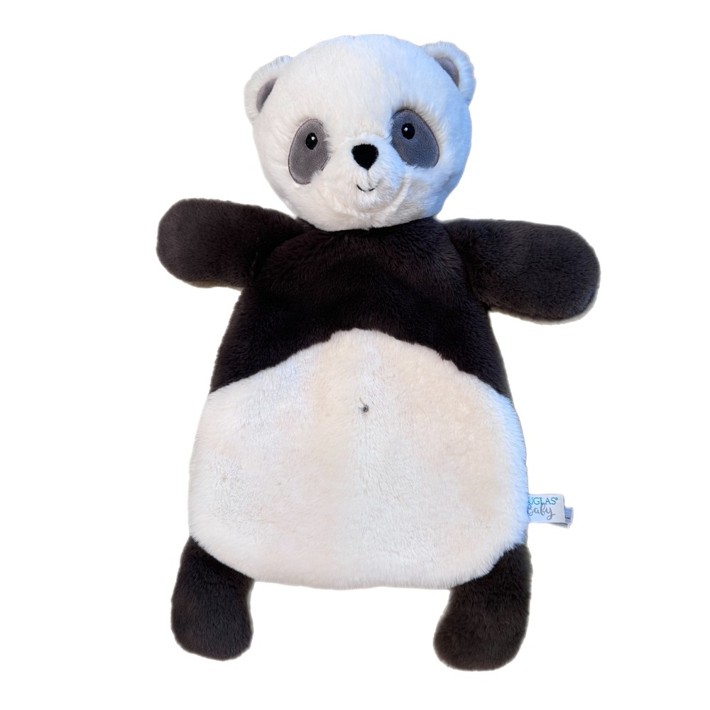 Douglas Baby Panda Lovey Security Blanket Plush Stuffed Animal Black White Soft